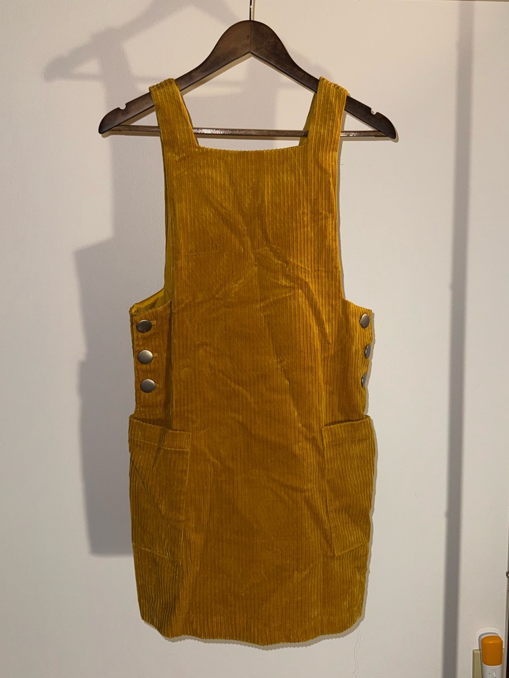 Zara Mustard Corduroy Pinafore Mini Dress